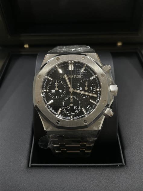 26240st audemars piguet|ap royal oak black dial.